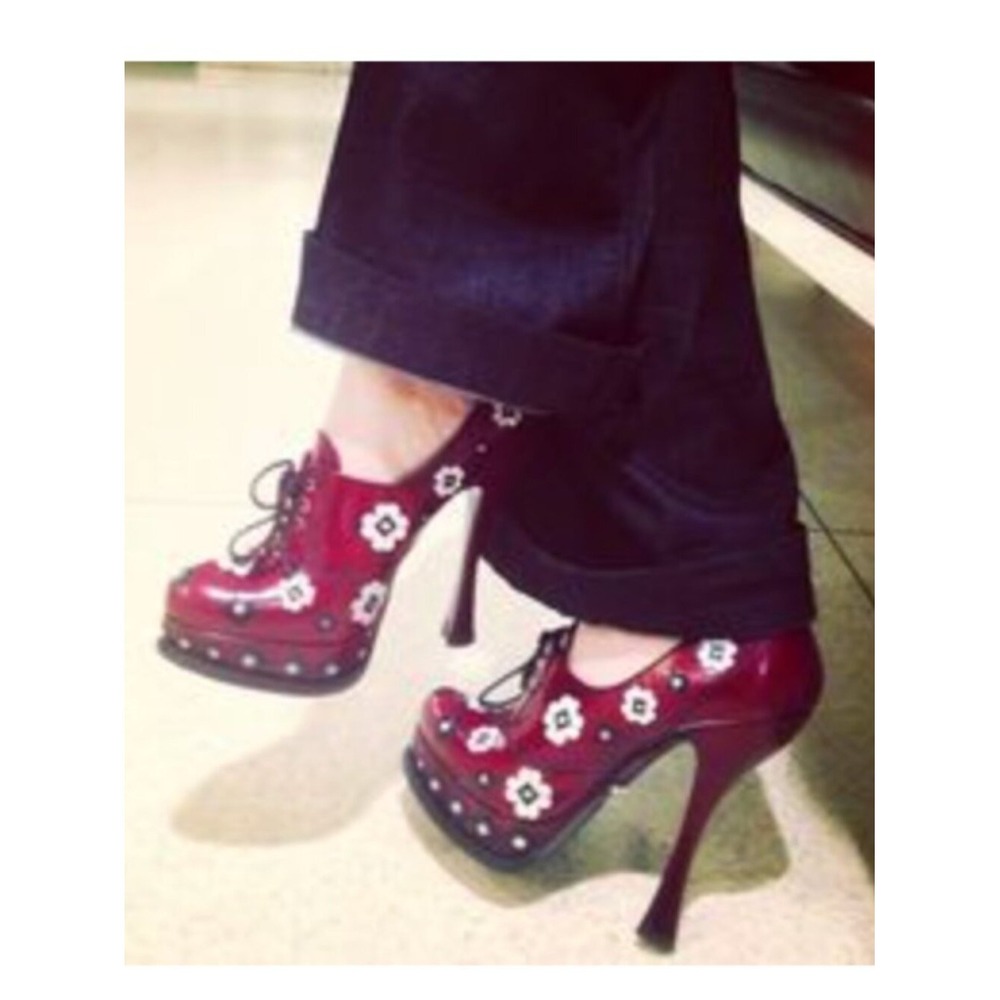 PRADA floral clog heels shoes oxford booties size 37 (runs like 6.5) - Picture 9 of 11
